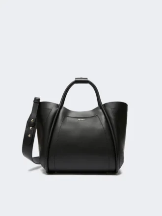 Kleine leren tas in maritieme stijl, zwart
