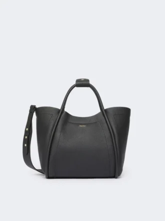 Kleine leren tas in maritieme stijl, zwart