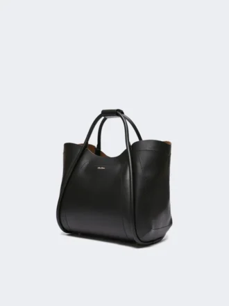 Kleine leren tas in maritieme stijl, zwart