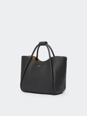Kleine leren tas in maritieme stijl, zwart