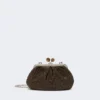 Kleine pasticcino-tas met raffia-effect, donkerbruin Kleine pasticcino-tas met raffia-effect, donkerbruin