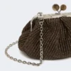 Kleine pasticcino-tas met raffia-effect, donkerbruin Kleine pasticcino-tas met raffia-effect, donkerbruin