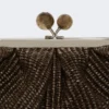 Kleine pasticcino-tas met raffia-effect, donkerbruin Kleine pasticcino-tas met raffia-effect, donkerbruin