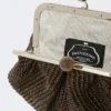 Kleine pasticcino-tas met raffia-effect, donkerbruin Kleine pasticcino-tas met raffia-effect, donkerbruin