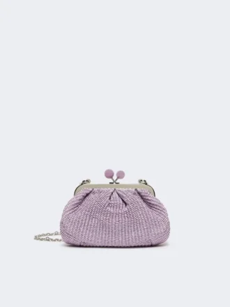 Kleine pasticcino-tas met raffia-effect, lila