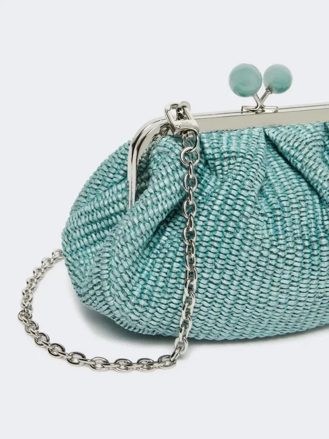 Kleine pasticcino-tas met raffia-effect, olie Kleine pasticcino-tas met raffia-effect, olie