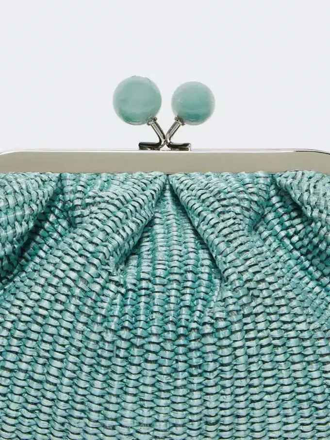 Kleine pasticcino-tas met raffia-effect, olie Kleine pasticcino-tas met raffia-effect, olie