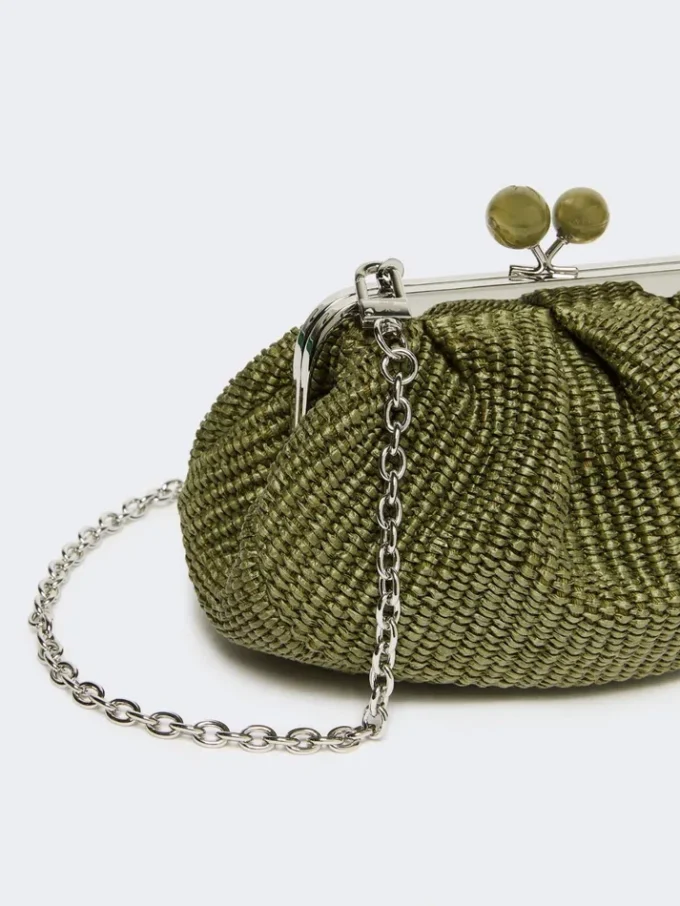 Kleine pasticcino-tas met raffia-effect, saliegroen Kleine pasticcino-tas met raffia-effect, saliegroen