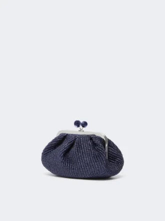 Kleine pasticcino-tas met raffia-effect, ultramarijn