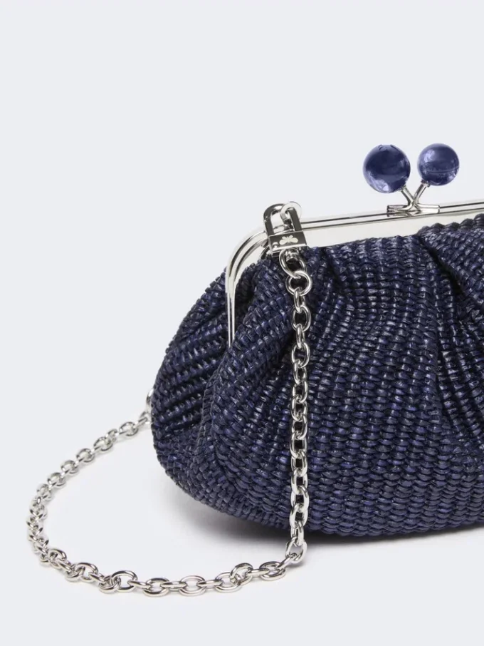 Kleine pasticcino-tas met raffia-effect, ultramarijn Kleine pasticcino-tas met raffia-effect, ultramarijn