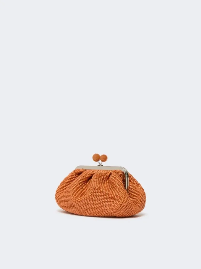 Kleine pasticcino-tas met raffia-effect, zalmkleurig Kleine pasticcino-tas met raffia-effect, zalmkleurig