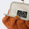 Kleine pasticcino-tas met raffia-effect, zalmkleurig Kleine pasticcino-tas met raffia-effect, zalmkleurig