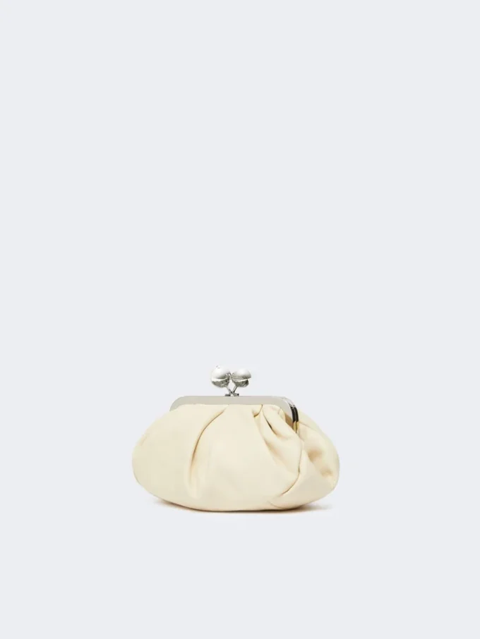 Kleine Pasticcino-tas van schapenleer, ivoorkleurig Kleine Pasticcino-tas van schapenleer, ivoorkleurig