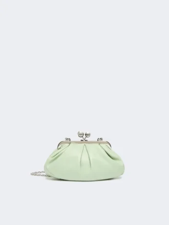 Kleine Pasticcino-tas van schapenleer, pastelgroen