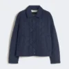 Kort gewatteerd jasje van waterafstotende stof, marineblauw Kort gewatteerd jasje van waterafstotende stof, marineblauw