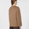 Kort jasje van wollen broadcloth, camel