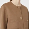 Kort jasje van wollen broadcloth, camel