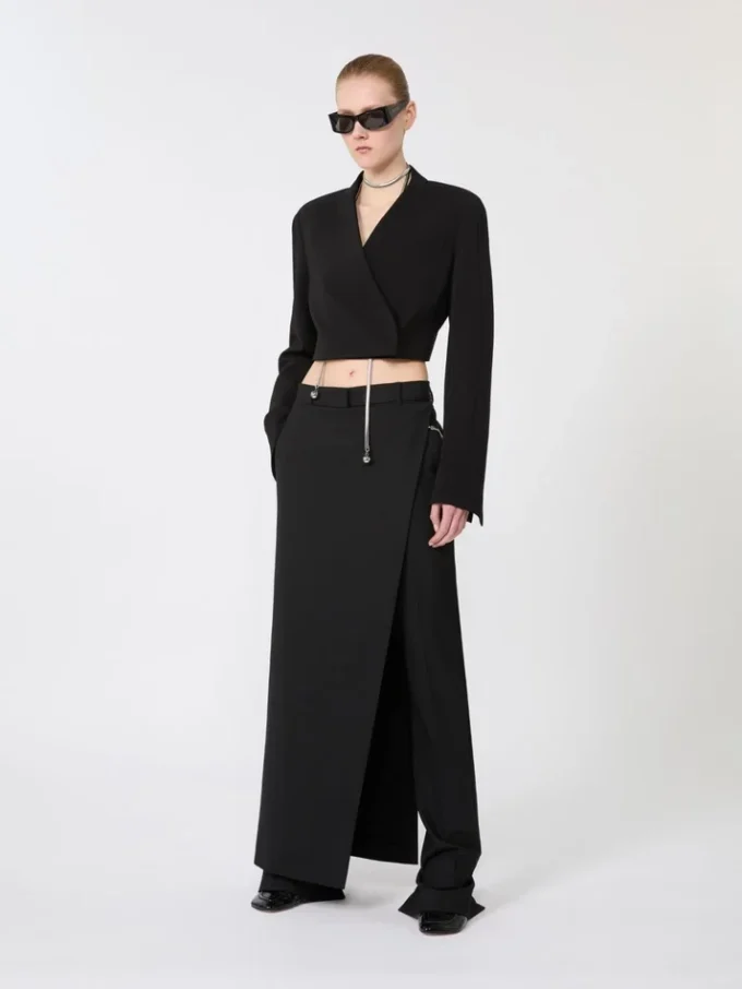 Kort jersey jasje, zwart