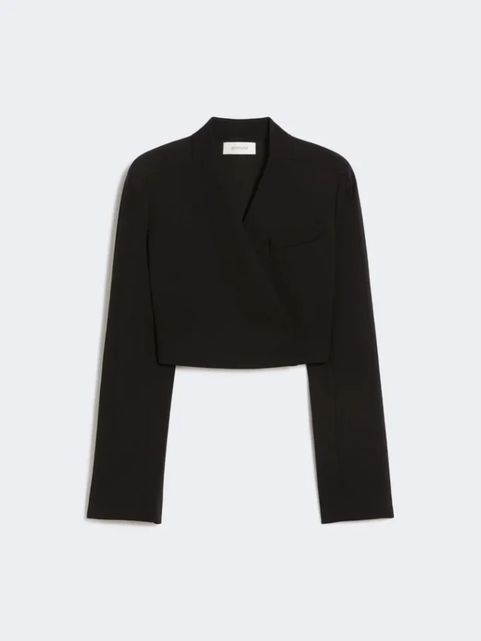 Kort jersey jasje, zwart