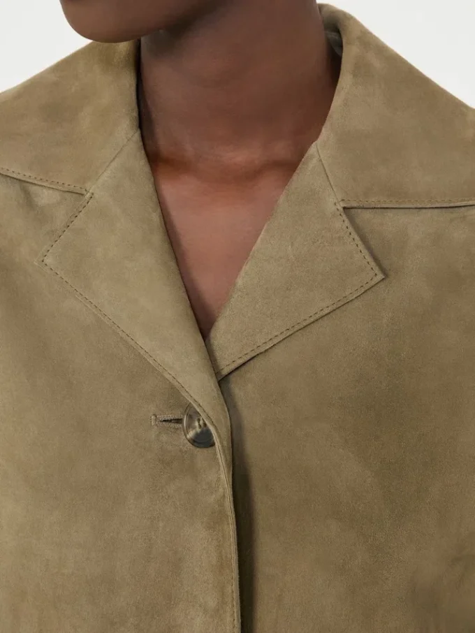 Kort suède jasje, modderkleur Kort suède jasje, modderkleur
