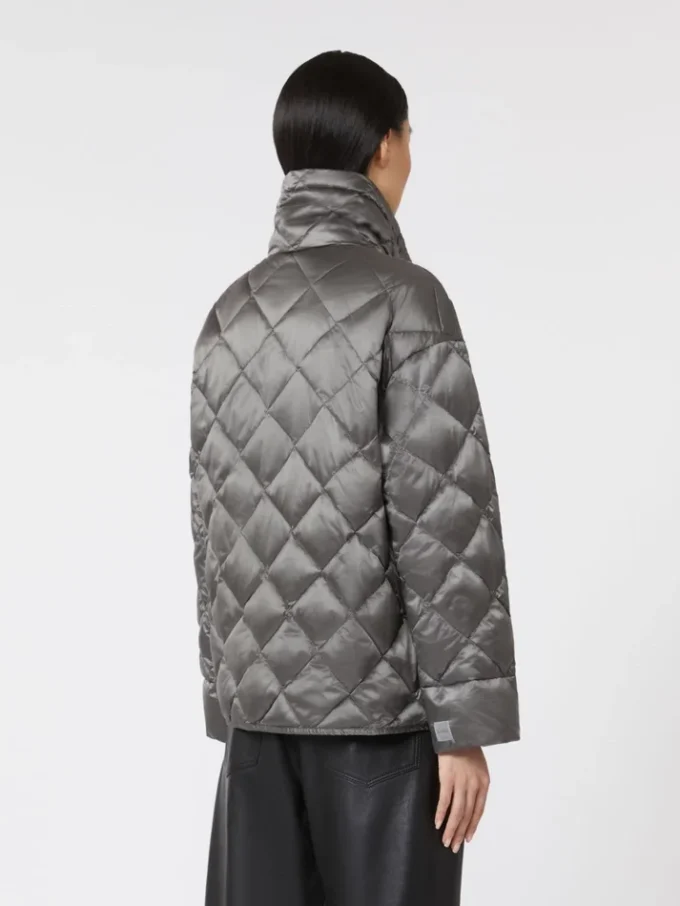 Kort waterafstotend canvas donsjack, donkergrijs Kort waterafstotend canvas donsjack, donkergrijs