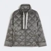 Kort waterafstotend canvas donsjack, donkergrijs Kort waterafstotend canvas donsjack, donkergrijs