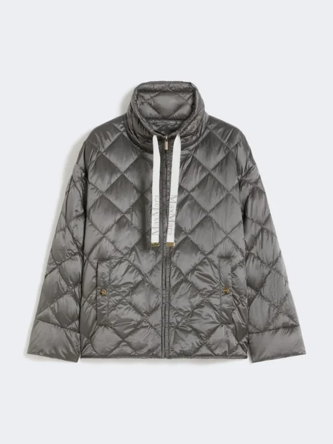 Kort waterafstotend canvas donsjack, donkergrijs Kort waterafstotend canvas donsjack, donkergrijs
