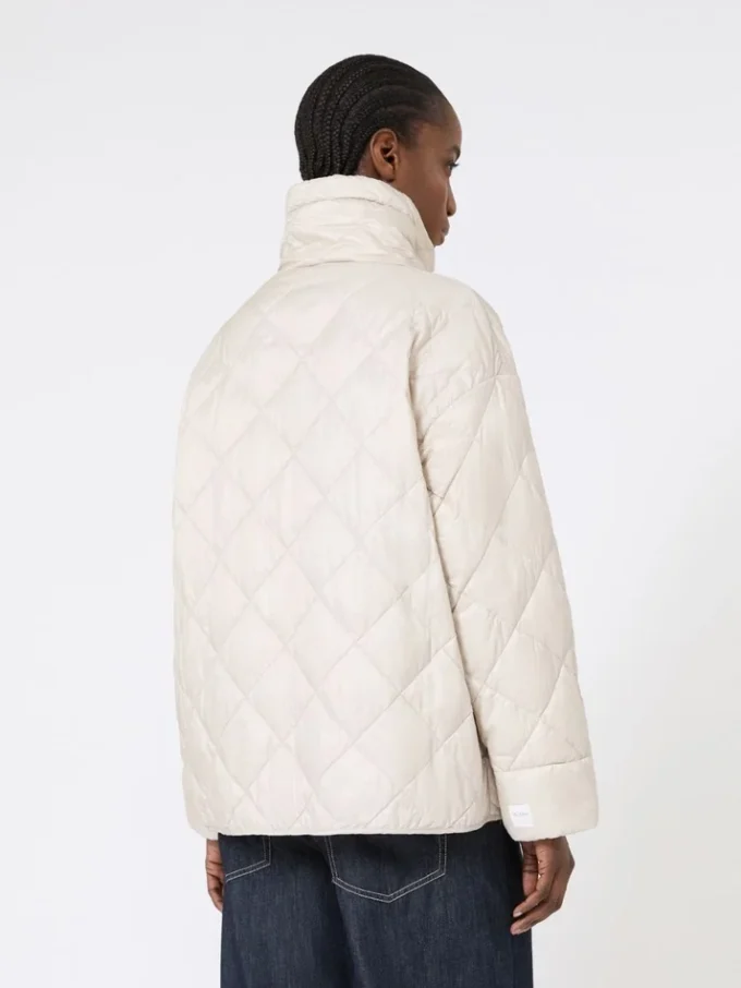 Kort waterafstotend canvas donsjack, zandkleur