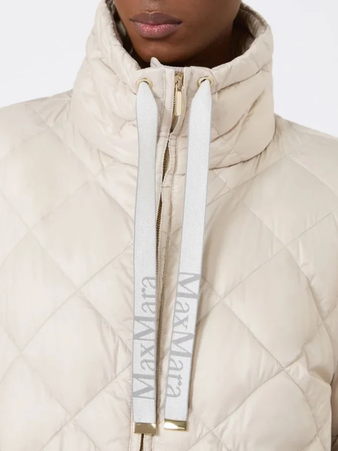 Kort waterafstotend canvas donsjack, zandkleur