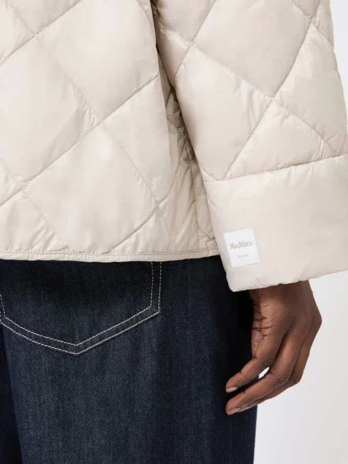 Kort waterafstotend canvas donsjack, zandkleur