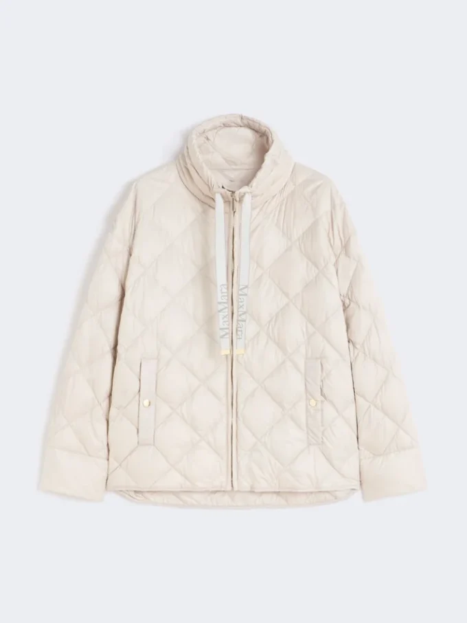 Kort waterafstotend canvas donsjack, zandkleur