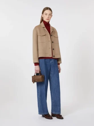 Kort wollen jasje, beige
