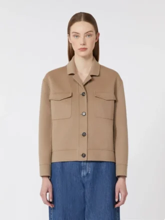 Kort wollen jasje, beige