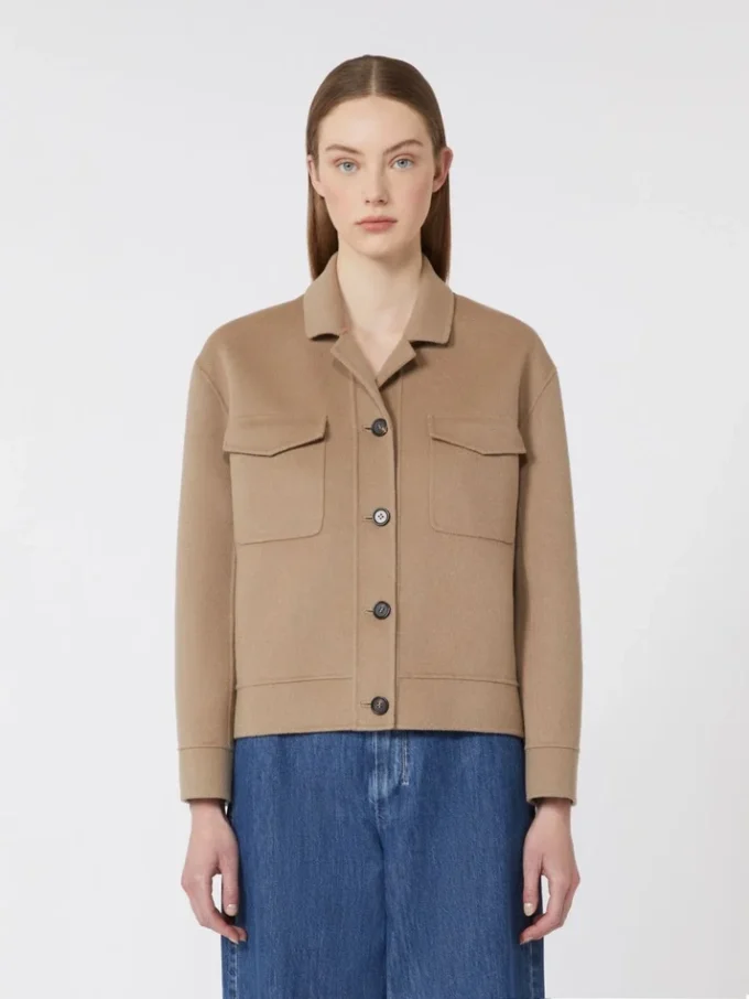 Kort wollen jasje, beige