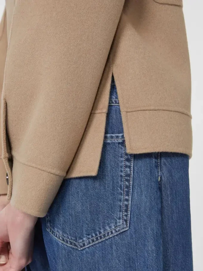 Kort wollen jasje, beige
