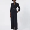 Wollen broek met hoge taille, ultramarijn