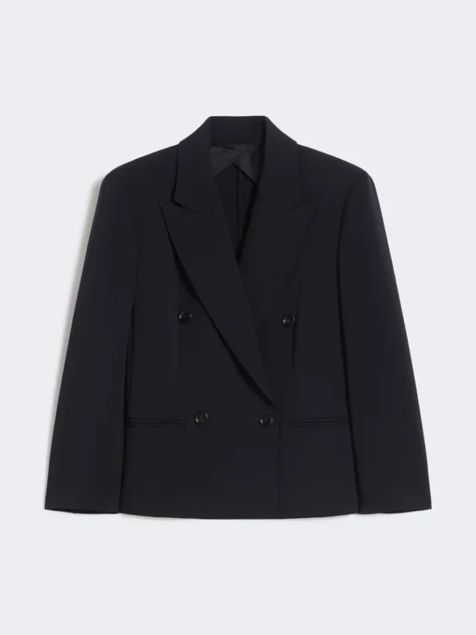 Korte blazer van wol, ultramarijnblauw