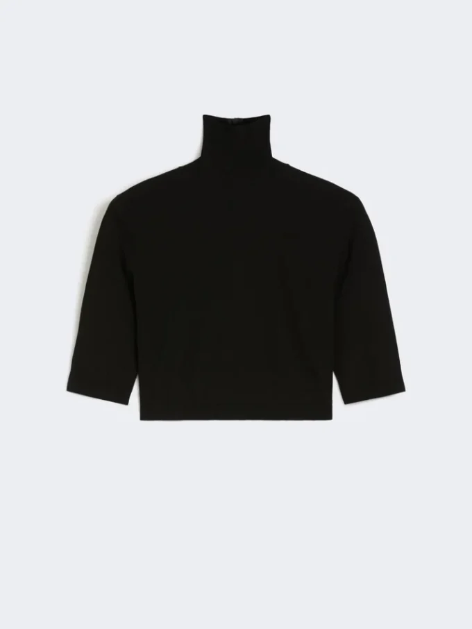 Korte coltrui van stretchviscose, zwart Korte coltrui van stretchviscose, zwart