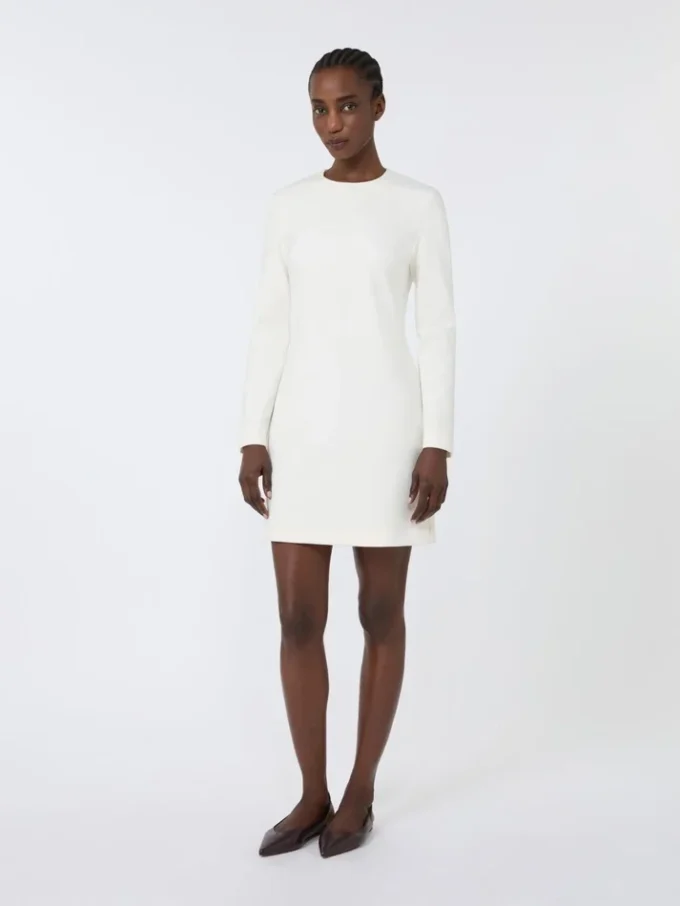Korte jurk van scuba-jersey, ivoorkleurig Korte jurk van scuba-jersey, ivoorkleurig