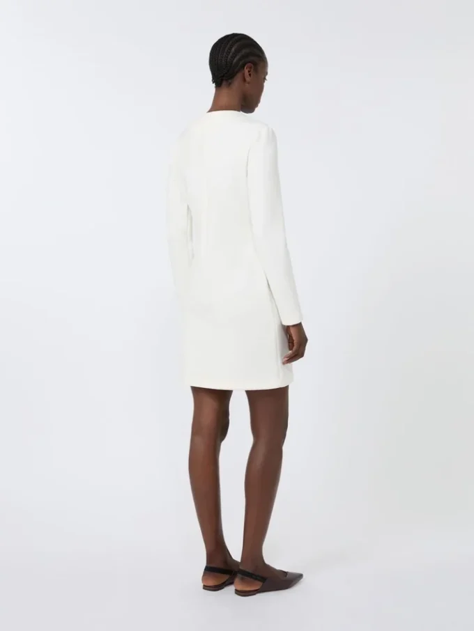 Korte jurk van scuba-jersey, ivoorkleurig Korte jurk van scuba-jersey, ivoorkleurig