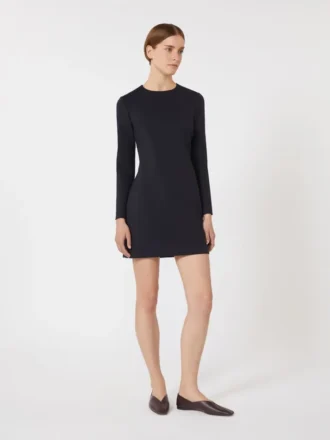 Korte jurk van scuba-jersey, ultramarijnblauw