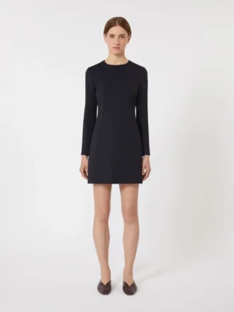 Korte jurk van scuba-jersey, ultramarijnblauw