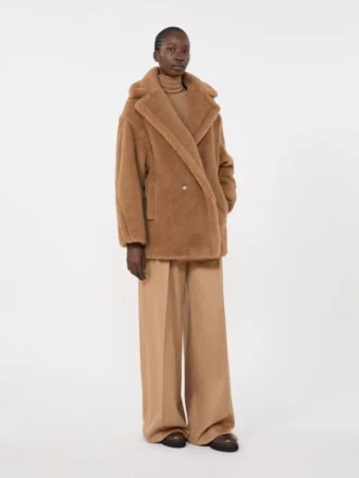 Korte Teddy Bear Icon Coat, camel