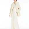 Korte Teddy Bear Icon Coat van alpaca en wol, wit