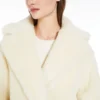 Korte Teddy Bear Icon Coat van alpaca en wol, wit