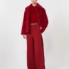 Korte teddyjas van alpaca en wol, rood