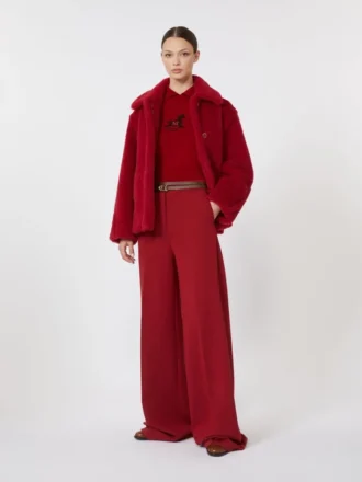 Korte teddyjas van alpaca en wol, rood