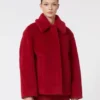 Korte teddyjas van alpaca en wol, rood
