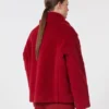 Korte teddyjas van alpaca en wol, rood