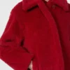 Korte teddyjas van alpaca en wol, rood